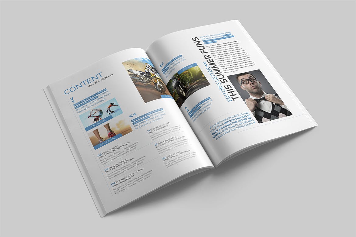 极限运动/体育赛事杂志设计模板 Magazine Template插图(1)
