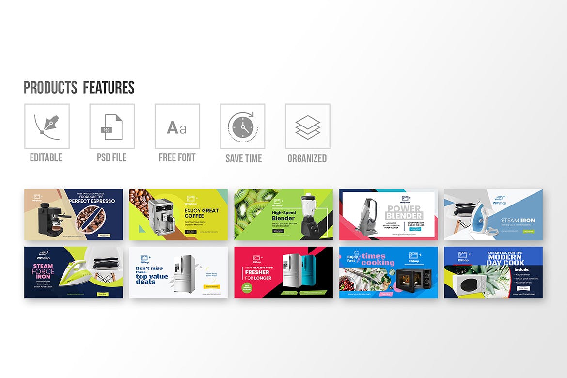 20个时尚高端多用途的电子商务电商社交媒体Facebook海报Banner设计模板产品第04卷插图(8)