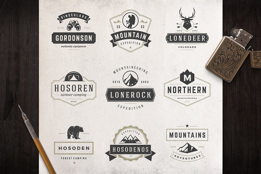280个户外品牌Logo标志和徽章模板 280 Outdoor logos and badges插图(79)