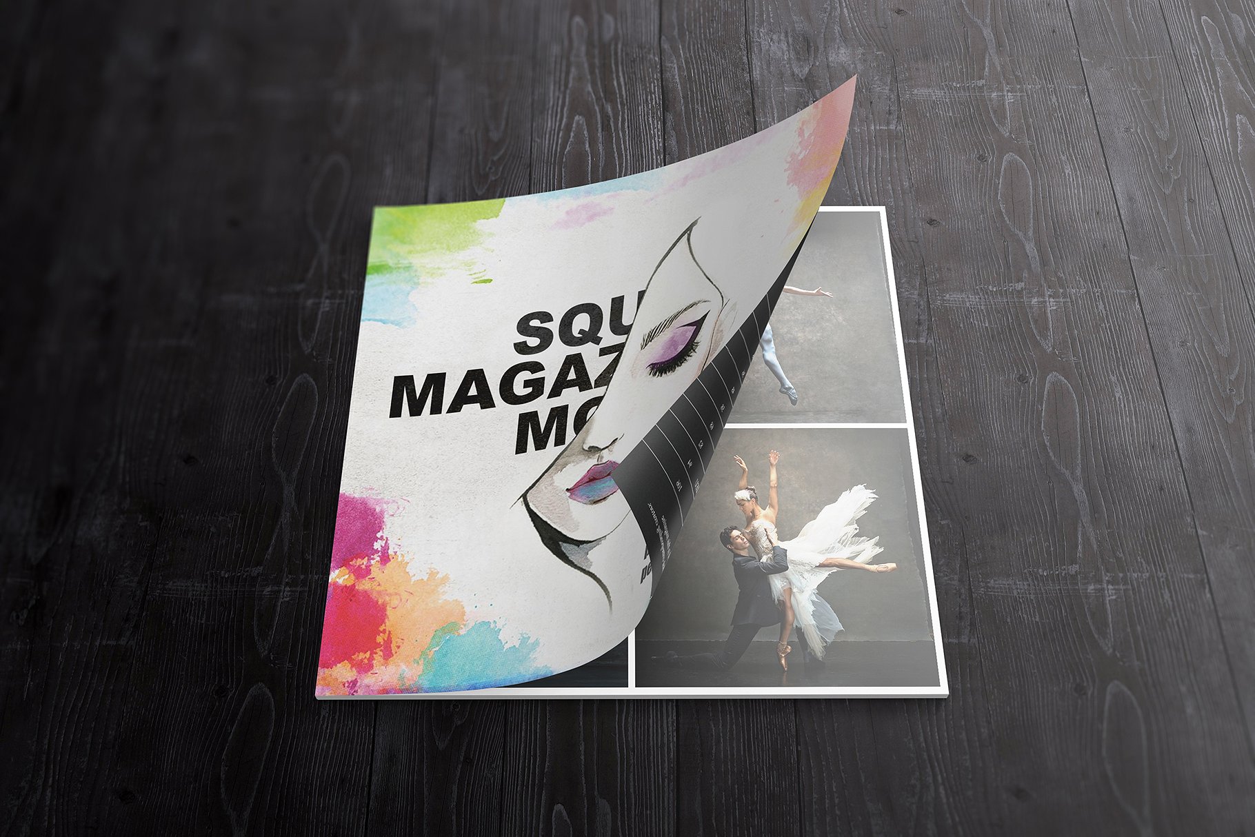 方形杂志样机模板 Square Magazine Mockups插图(2)