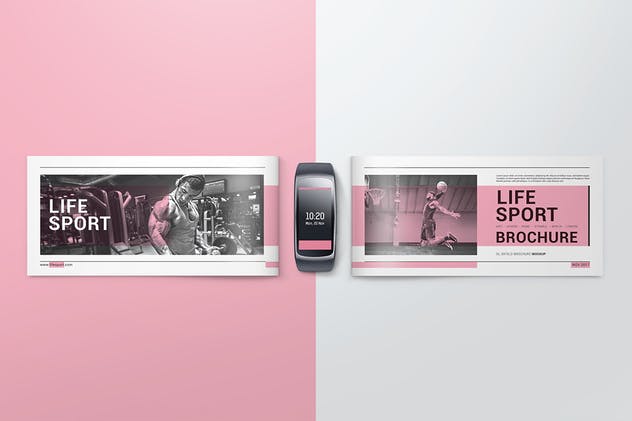 双折页DL宣传册样机模板 DL Bifold Brochure Mockups插图(6)