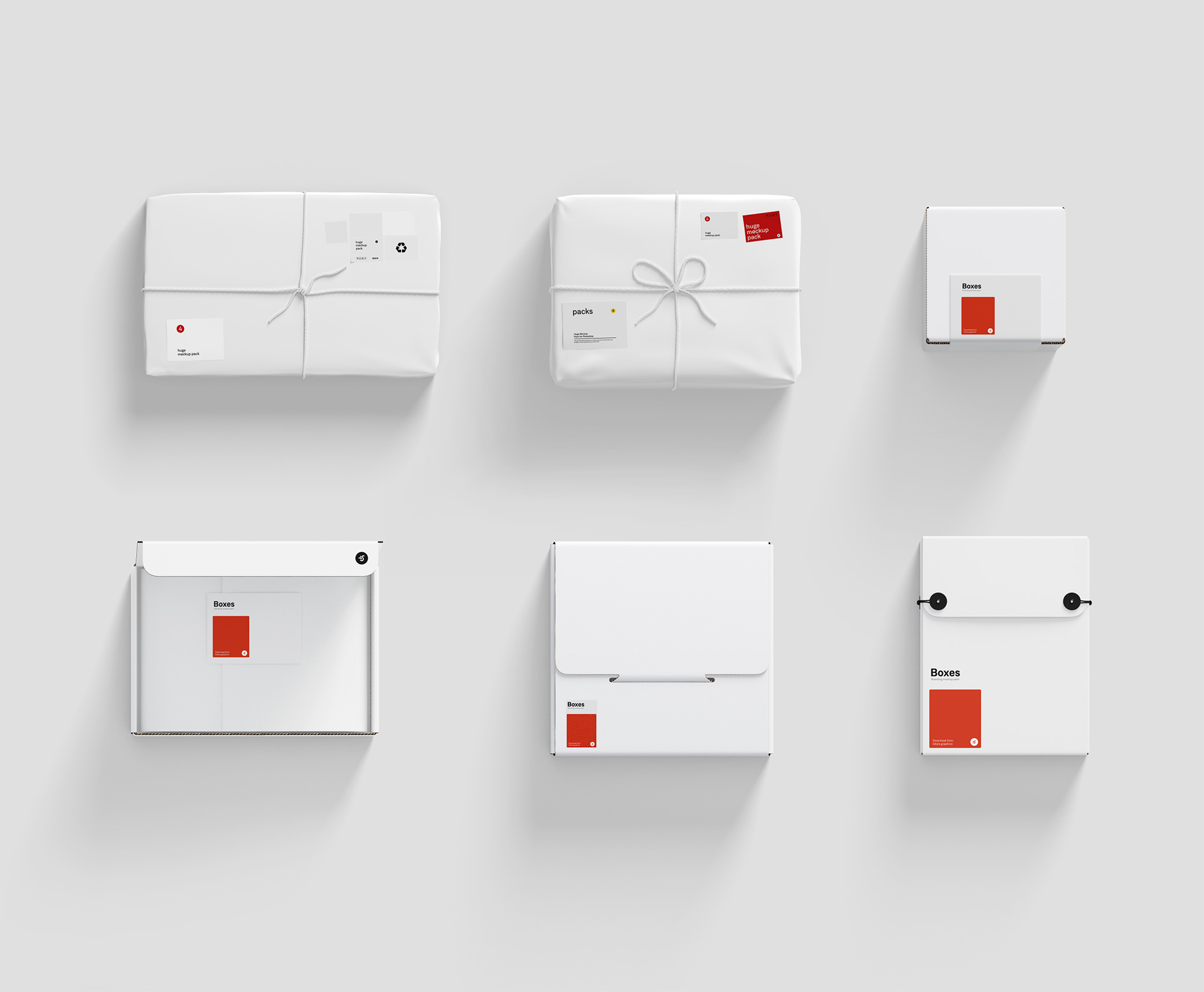 各式各样的牛皮纸硬纸板包装盒子样机81 Box Mockups插图(6)