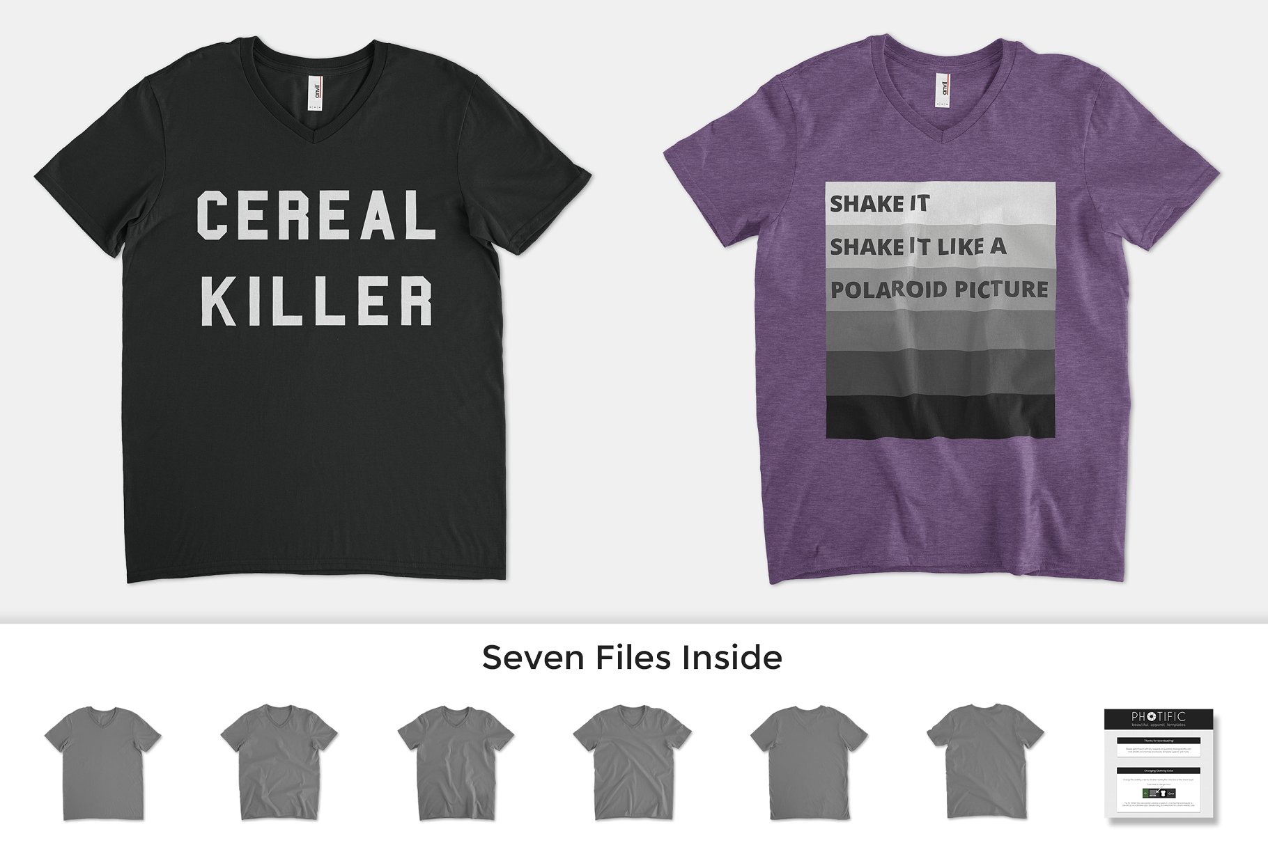 V领T恤样机模板 Anvil 982 Lightweight V-Neck T-Shirt插图(3)