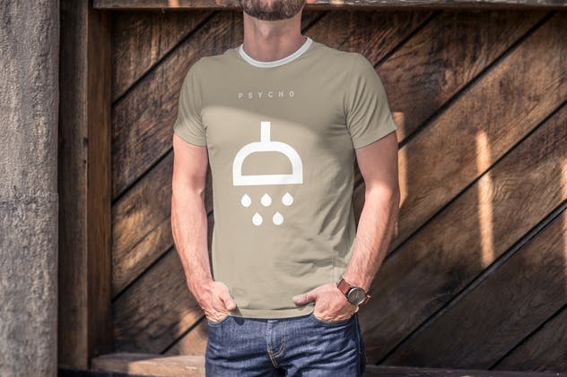 欧美模特T恤上身效果样机模板4 T-Shirt Mock-up 4插图(5)