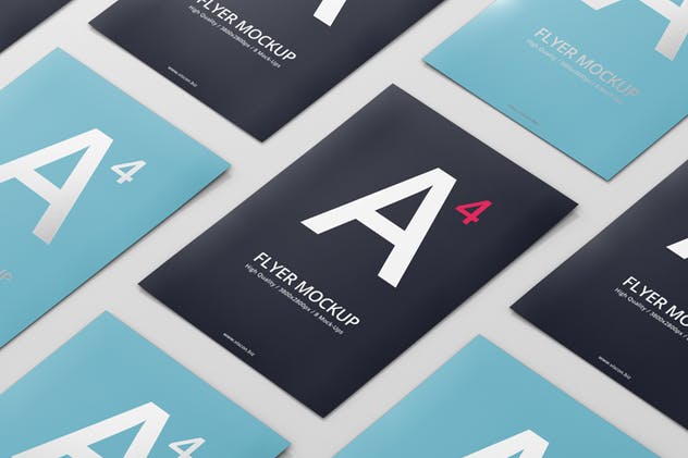 A4简约风贺卡/传单样机展示模板 A4 Flyer Mock-Up插图(2)