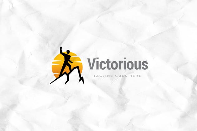 胜利标志Logo创意设计模板 Victory Logo Template插图(1)
