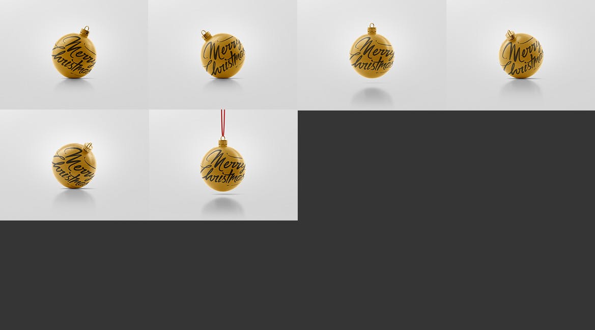 闪闪发光圣诞装饰球样机模板 Glitter Christmas Ball Mockup插图(13)