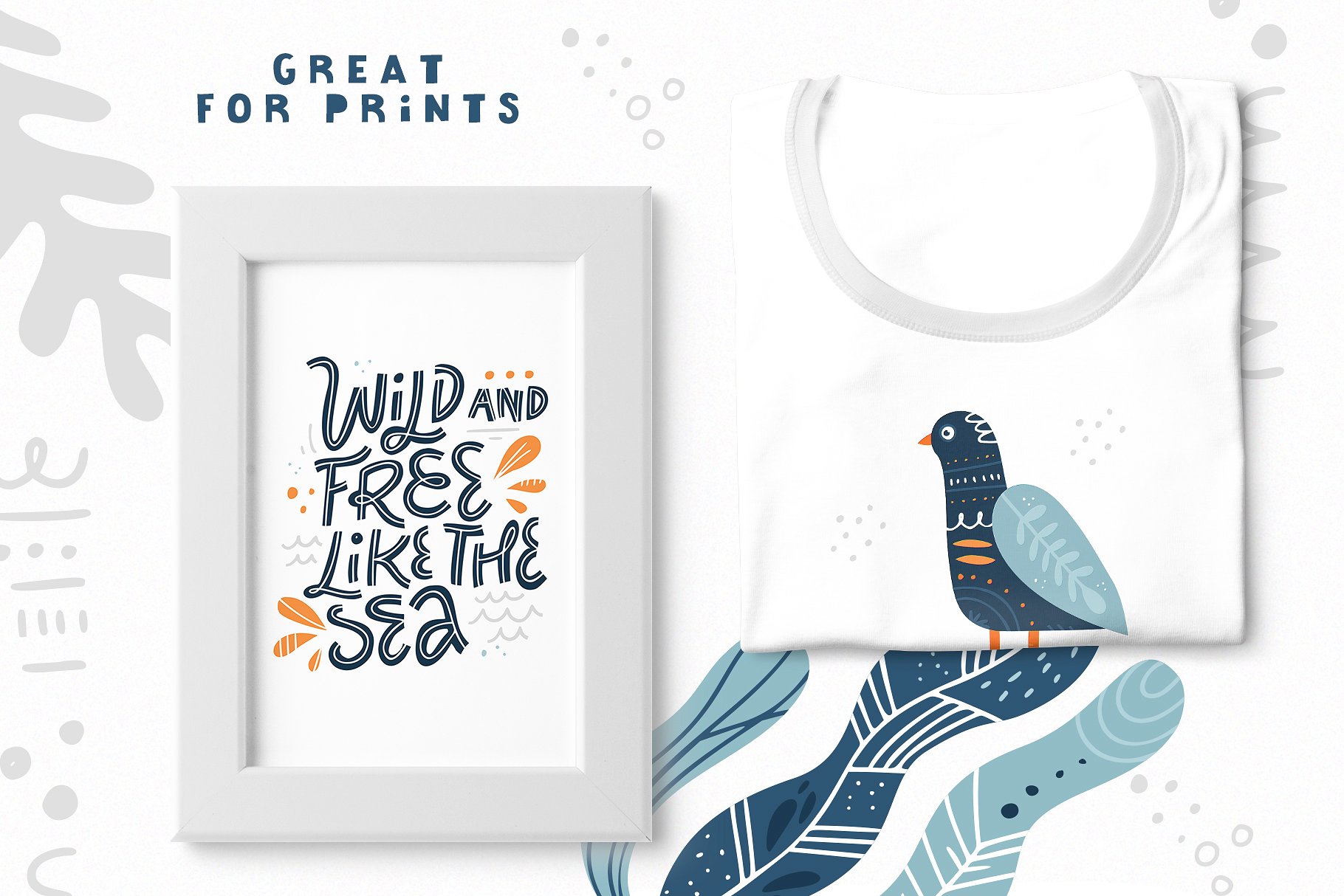 北欧民间艺术海洋主题剪贴画 Nordic Sea Folk Collection插图(6)