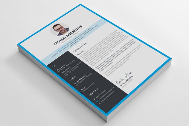 个人电子简历&推荐信二合一设计模板 Resume Template 37插图(3)
