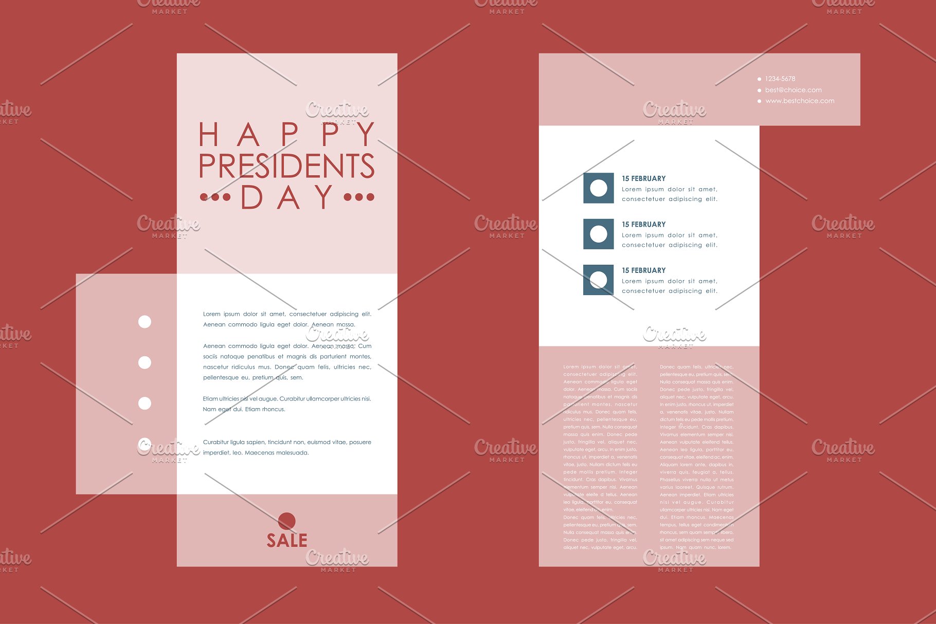 美国“总统日”主题小册子模板 President’s Day brochures插图(9)