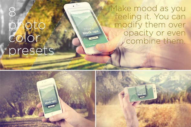 手持旧款iPhone手机样机模板 iPhone Mock-ups – No-stock edition插图(2)