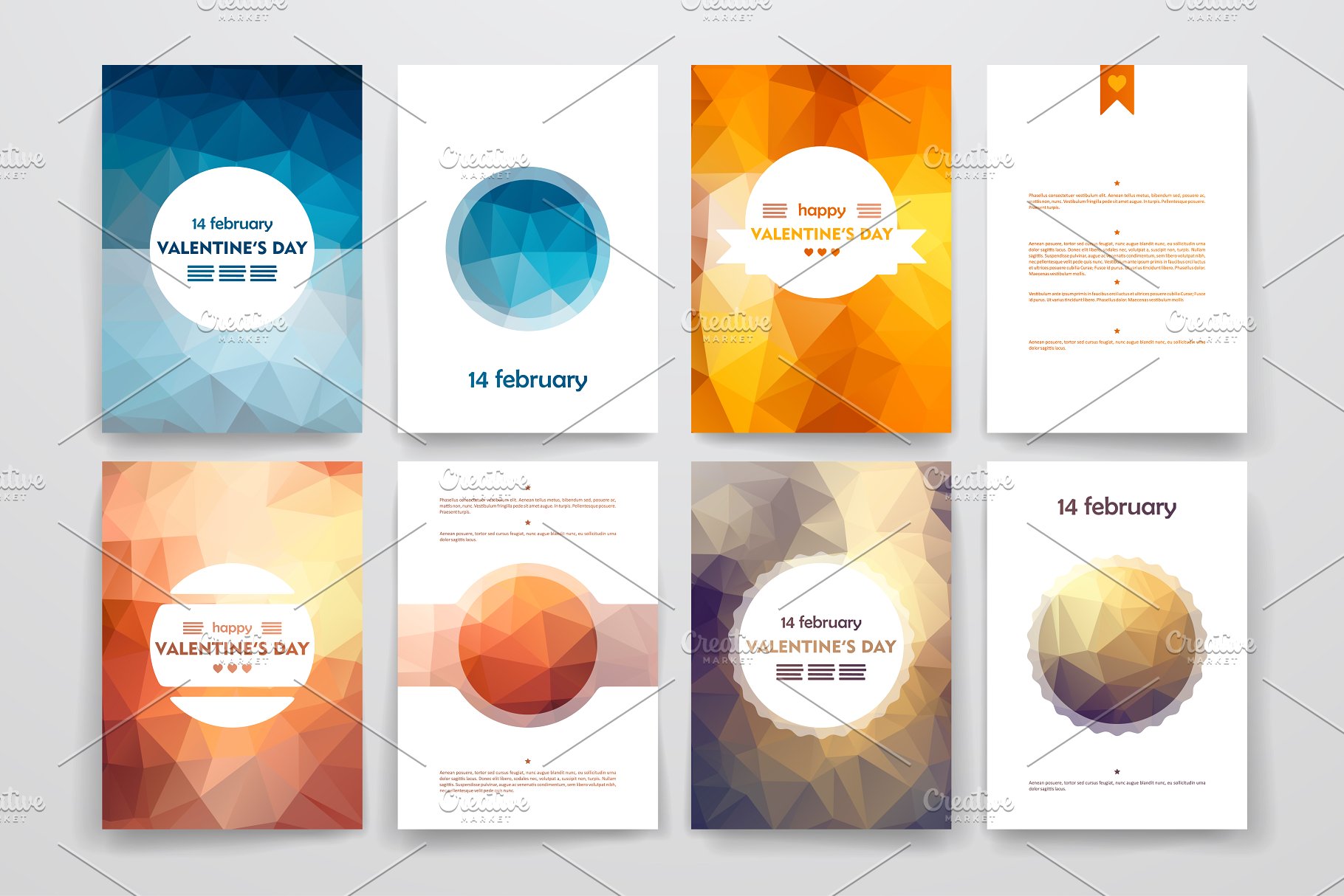 美国“总统日”节日活动小册子模板 Valentine’s Day Brochures插图(2)