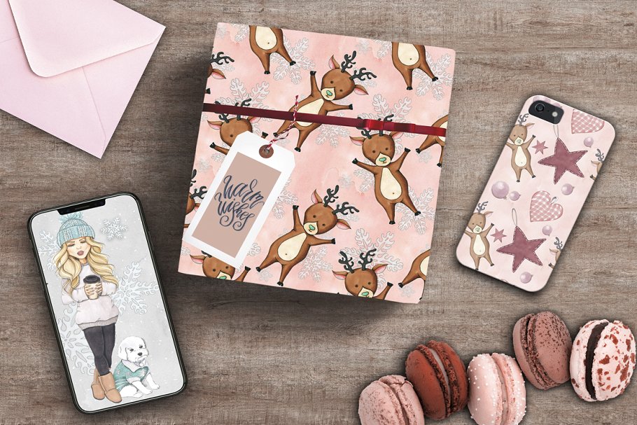 冬季圣诞节主题手绘插画套装 Winter Christmas Hand-painted Kit插图(10)