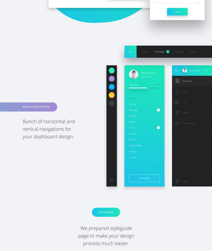 后台仪表盘界面(Dashboard)Web UI + App UI套装下载[Sketch]插图(4)