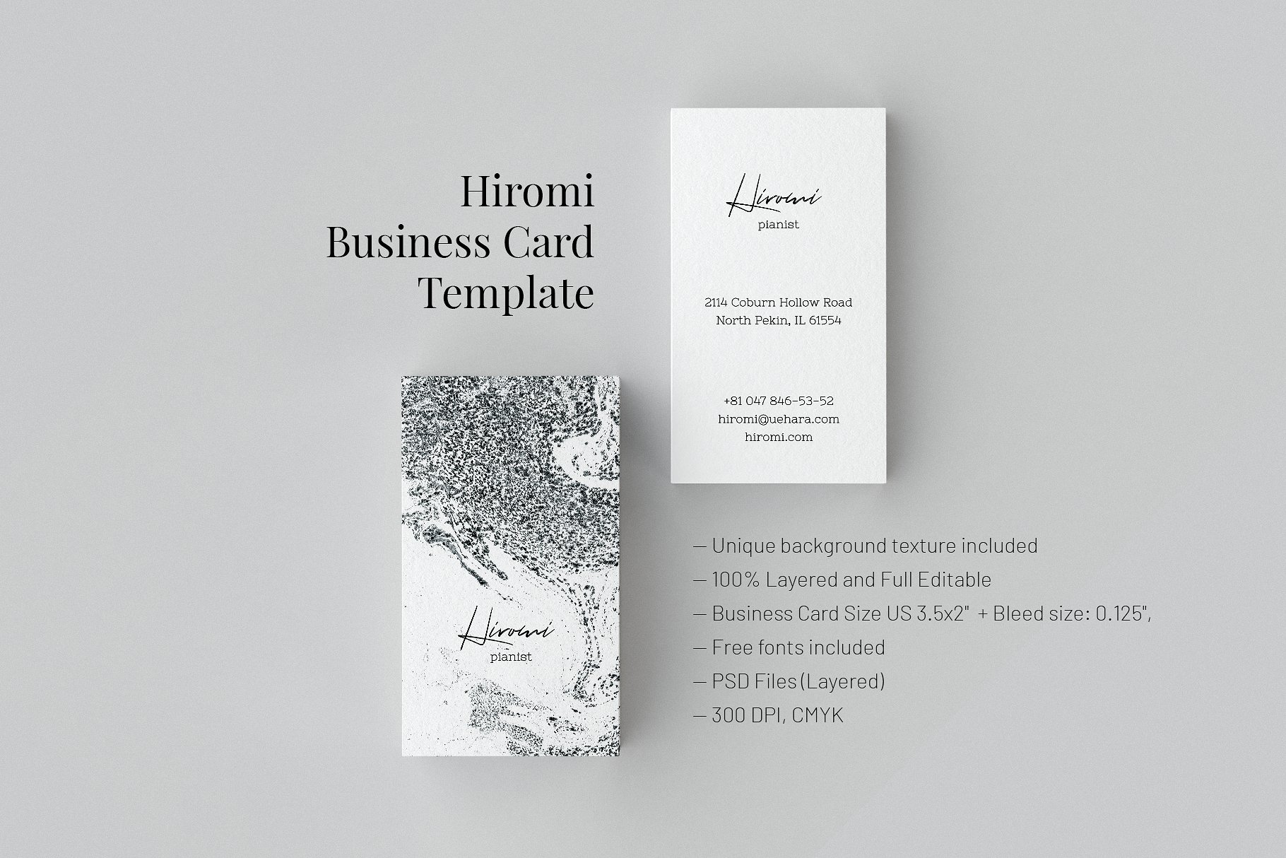 独特的大理石纹理背景的名片设计模板下载[psd]插图(1)