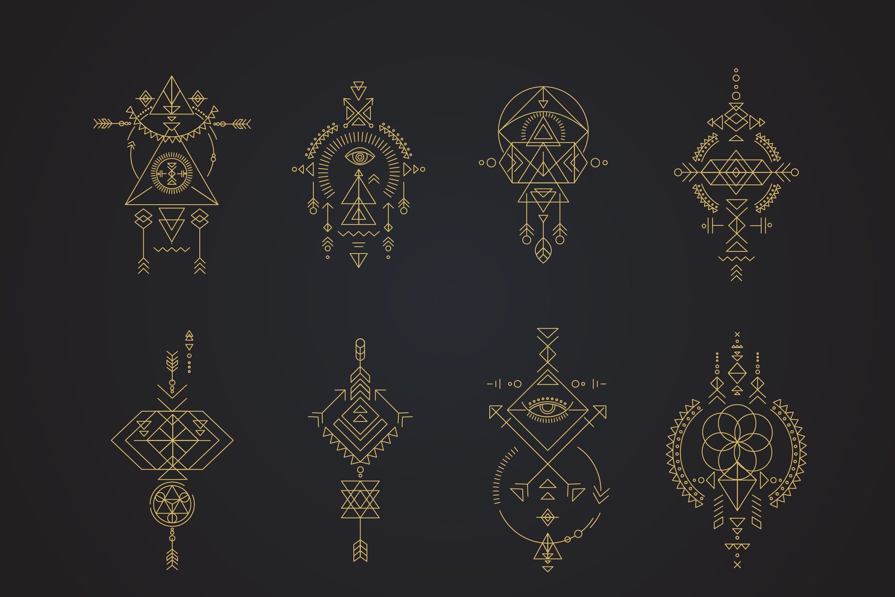 神圣几何图形设计素材集[Logo模板/图案/图标] Esoteric Sacred Geometry Huge Bundle插图(5)