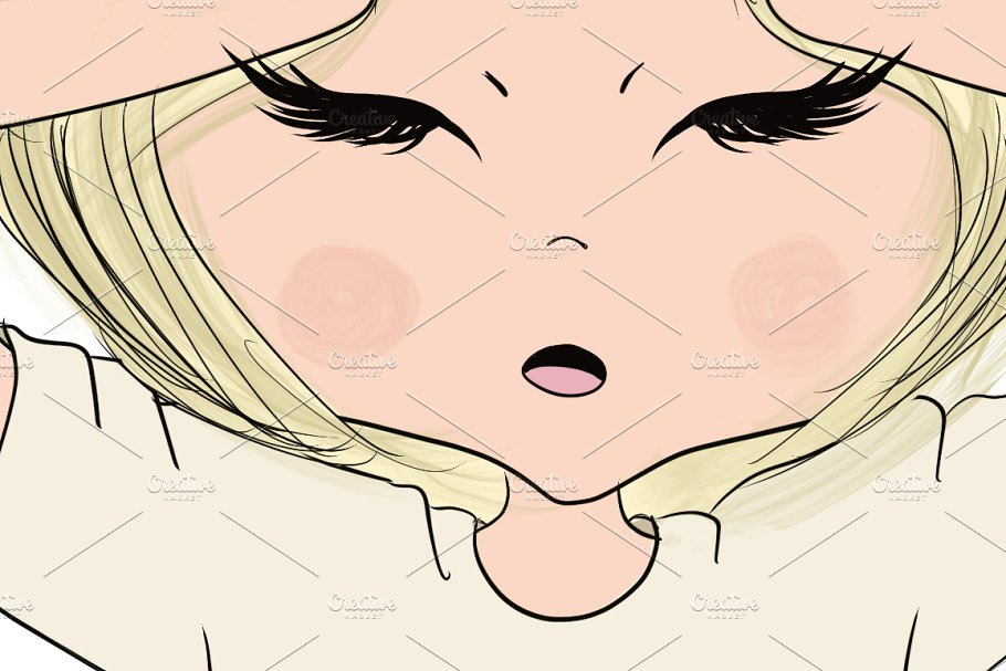 手绘卡通女性形象合集 Collection of 4 Sets Girls插图(1)