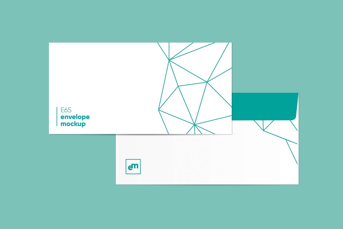 简约设计信封样机模板 Envelope Mockup插图