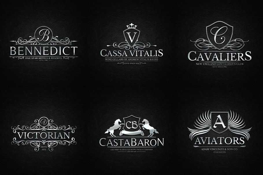 经典纹章Logo模板Vol.4  Heraldic Crest Logos Vol.4插图(1)