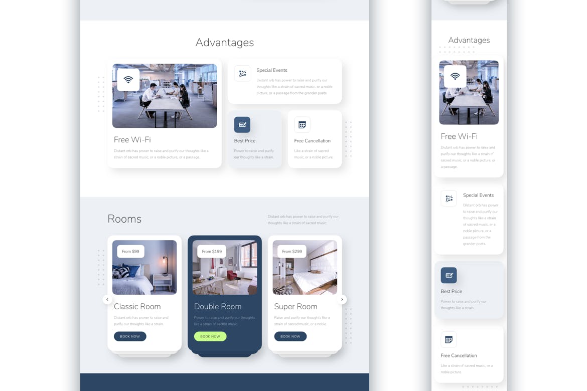 响应式酒店品牌网站着陆页设计模板 Hotel Responsive Landing Page插图(3)