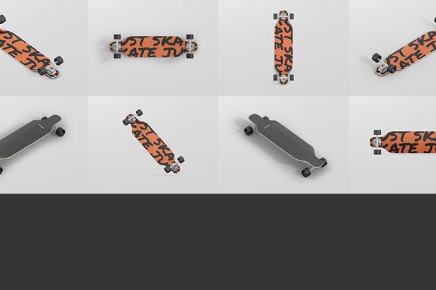 双翘长滑板图案设计样机 Freeride Longboard Mockup插图(13)