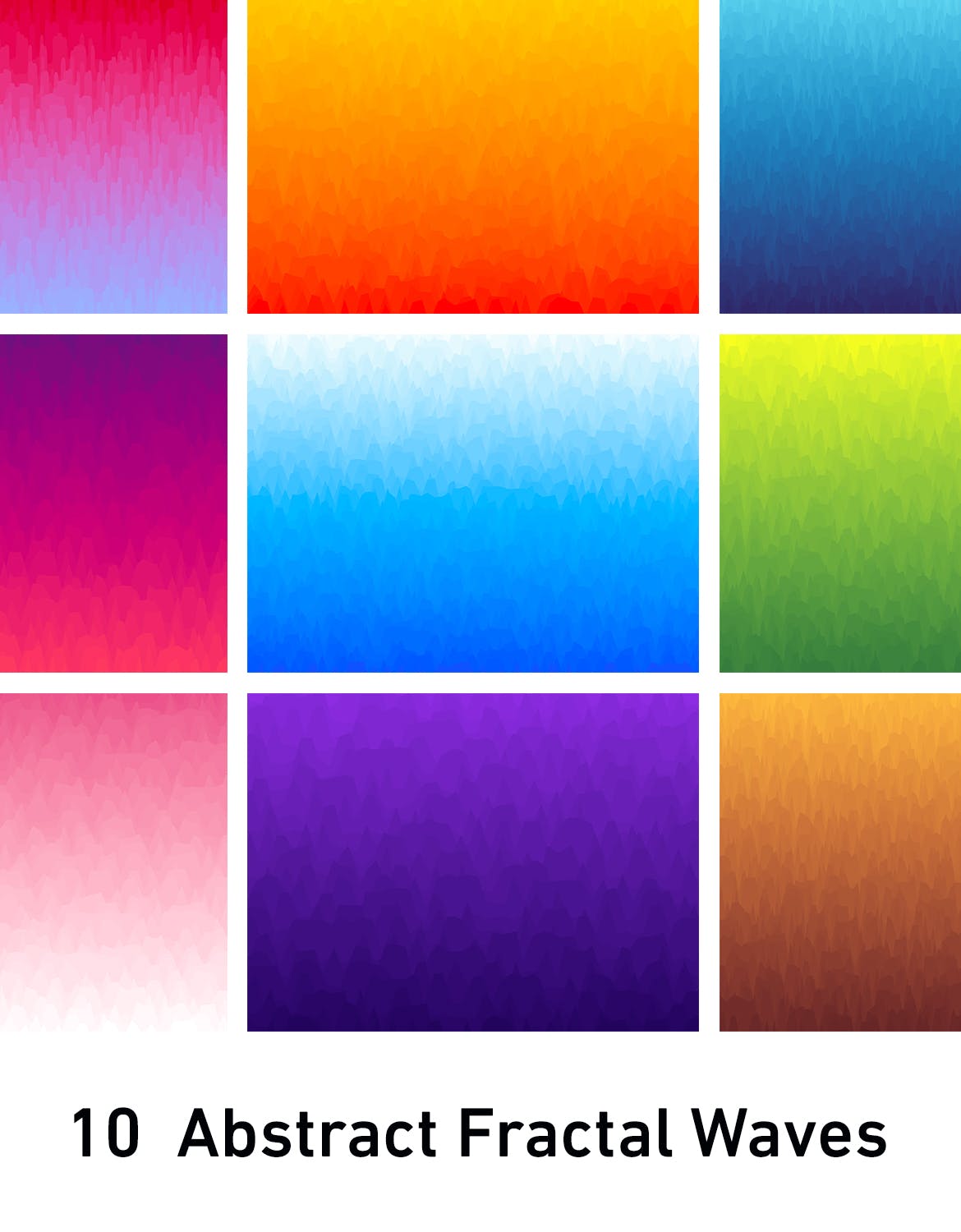 10张抽象水彩波纹背景图素材 10 Abstract Fractal Waves Background插图(1)