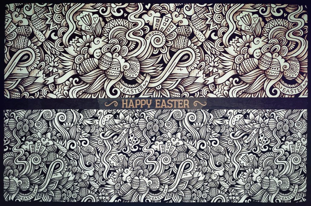 36款图形手绘涂鸦无缝背景模式[eps,jpg]插图(12)