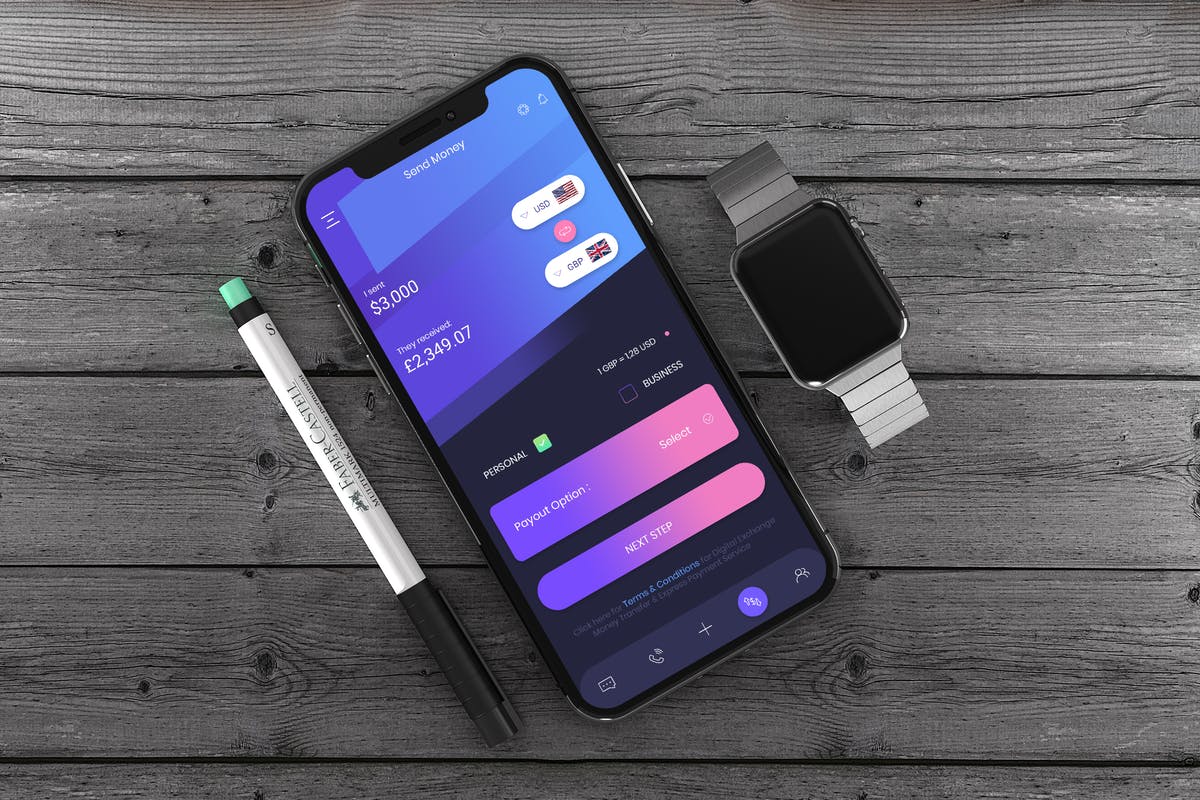 电子钱包交易窗口界面设计模板 Money Transfer Mobile Ui – H插图