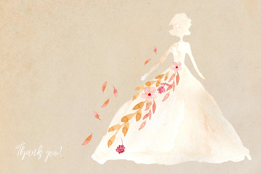 浪漫水彩掉落花瓣元素 Bride’s Flowers插图(4)