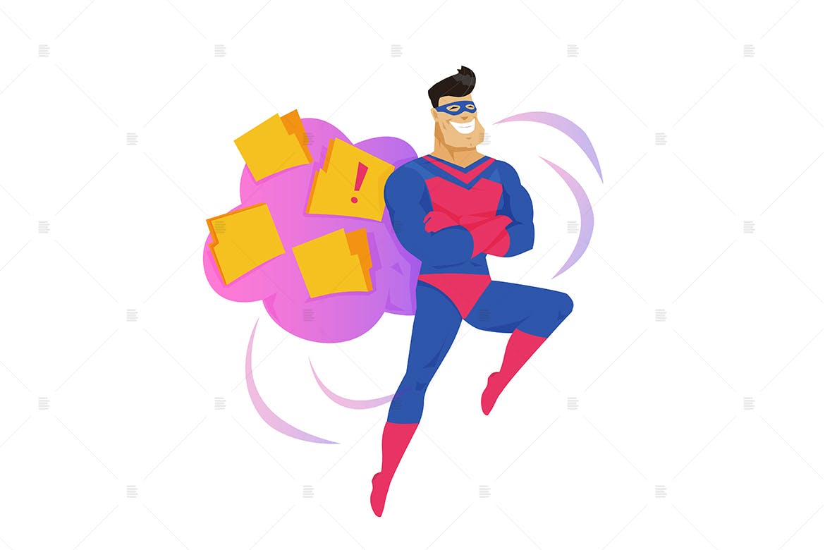 安全云存储隐喻扁平化矢量插画素材库精选素材 Secure cloud storage metaphor flat illustration插图