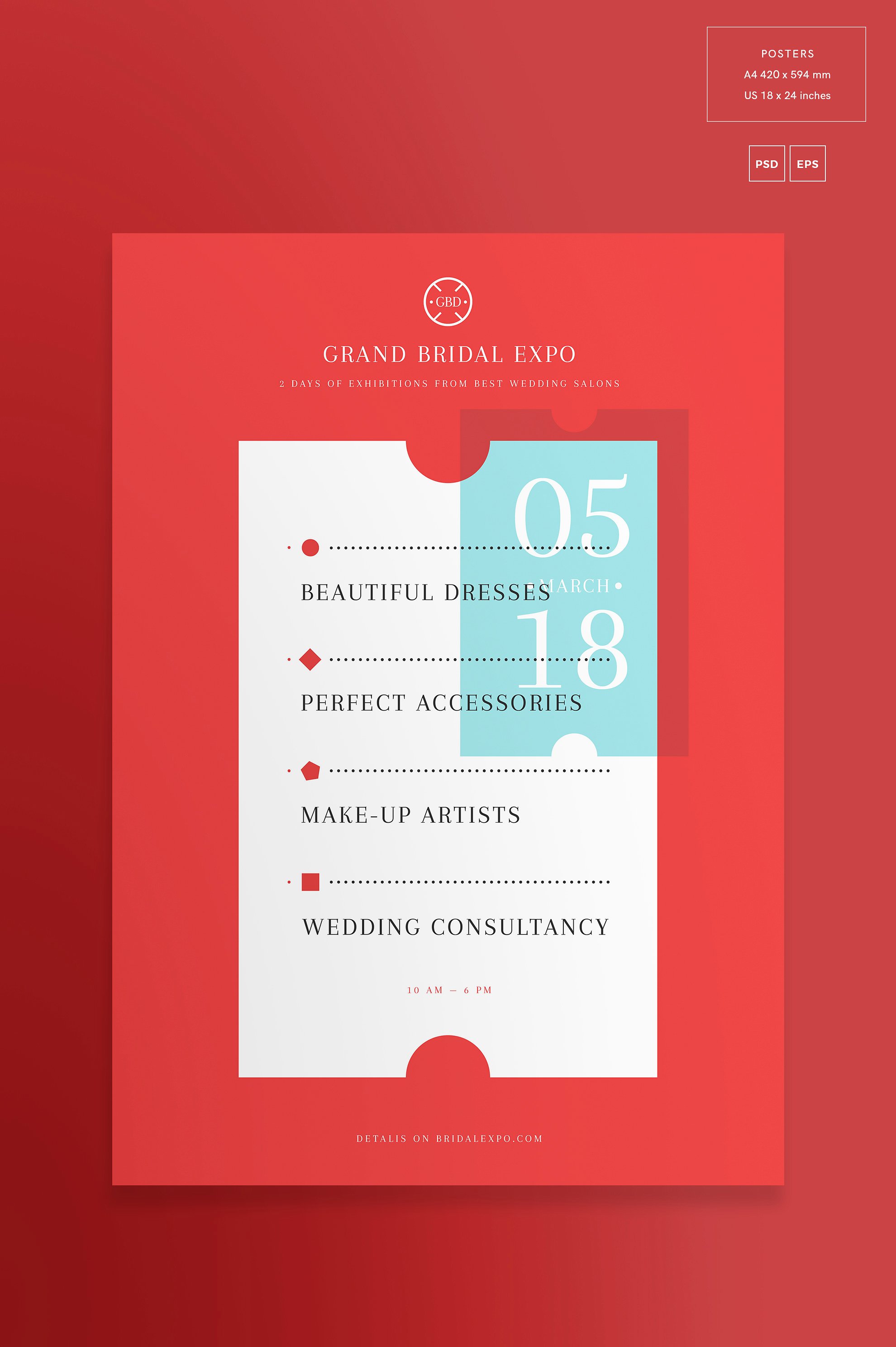 高端红色 VI 设计素材集 Mega Bundle | Bridal Expo (社交+文档+名片+传单+海报模板 )插图(3)
