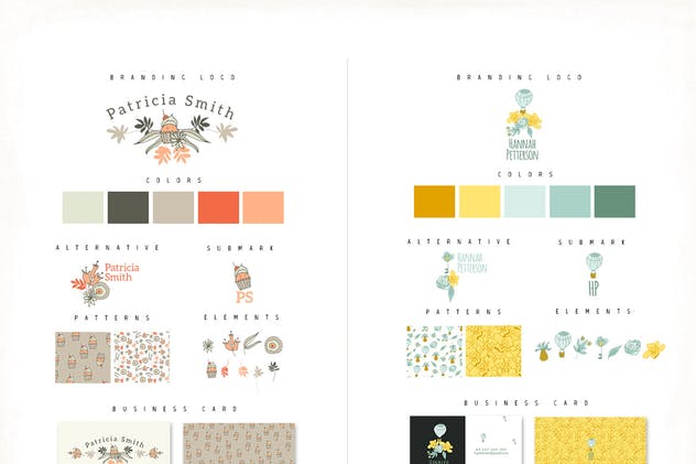 花卉/手绘个性装饰元素品牌Logo设计模板 Personal Branding Logos插图(11)