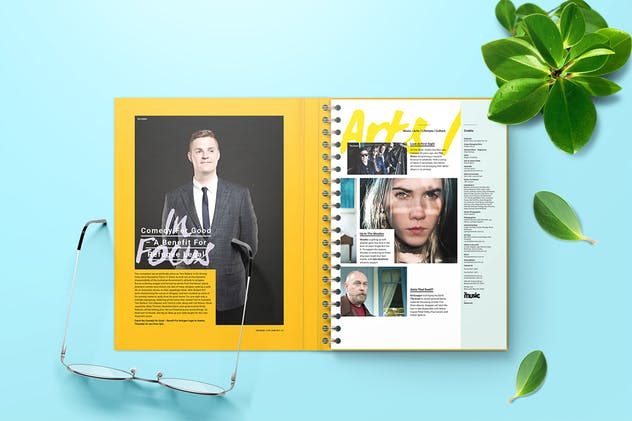 活页精装封面记事本笔记本样机 Spiral Hardbound Book With Folder Cover Mockups插图(3)