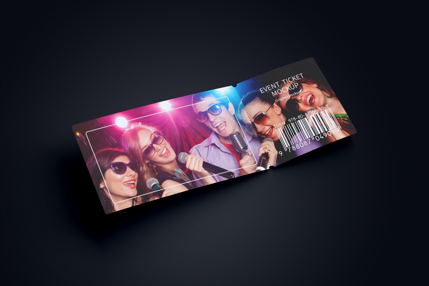 门票入场券设计微折叠效果图样机素材库精选v01 Event ticket mockup 01插图(5)