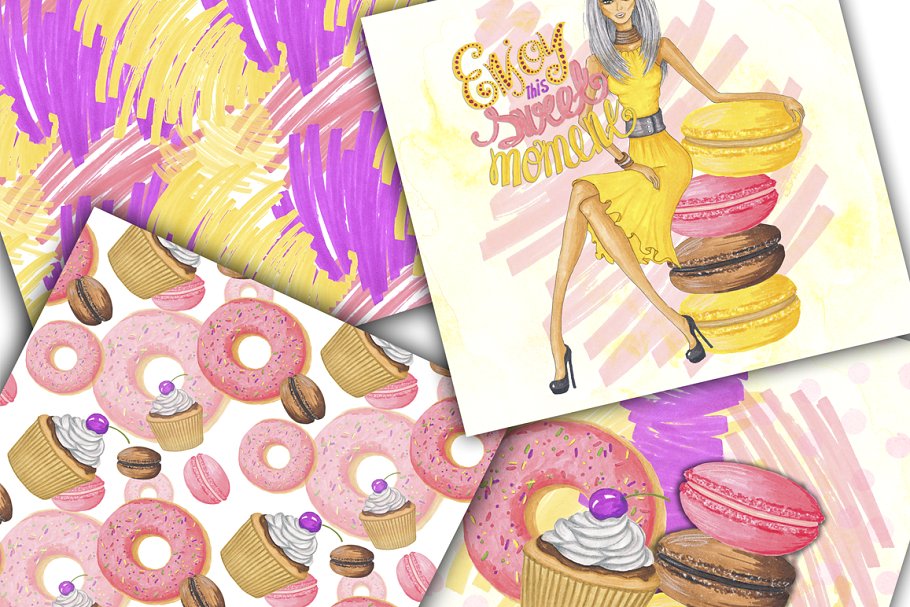 甜点甜心宝贝手绘剪贴画合集 Sweets Hand-painted clipart插图(8)