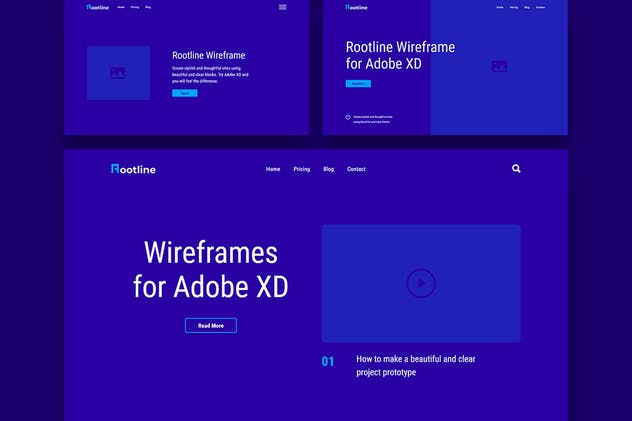 网站原型设计线框图设计套件 Rootline Wireframe UI Kit插图(4)