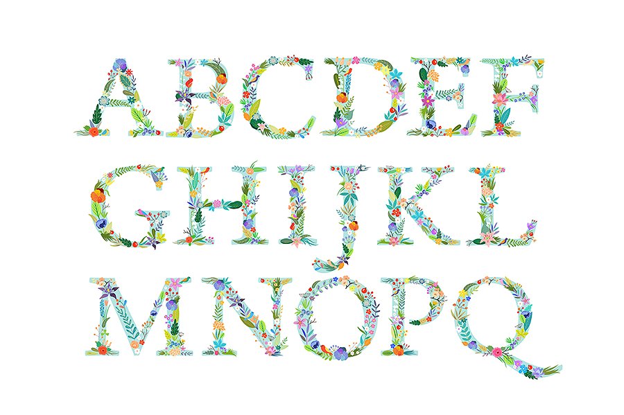 6款可爱时尚的字母表插画 6 ALPHABETS插图(11)