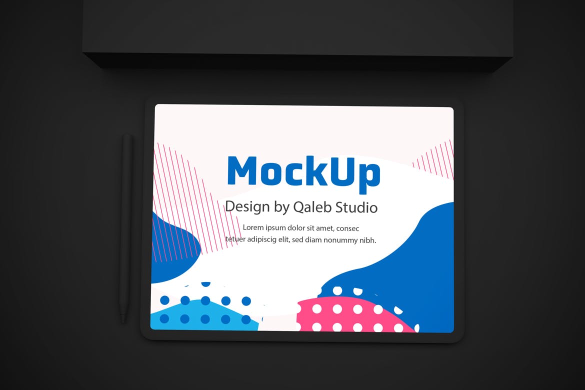 酷黑背景iPad平板电脑UI设计屏幕预览素材库精选样机模板 Dark iPad Pro V.2 Mockup插图(6)