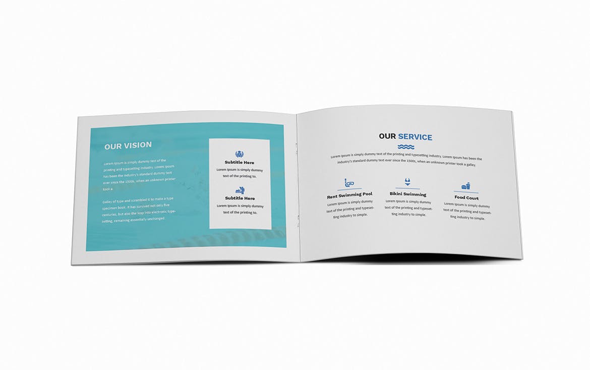 游泳培训招生简章/宣传册设计模板 Swimming A5 Brochure Template插图(7)