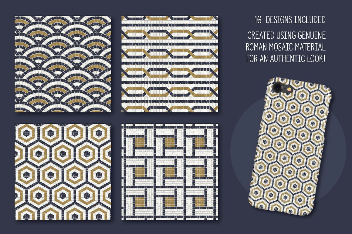 罗马镶嵌图案纹理 Roman Mosaic Repeat Patterns插图(6)