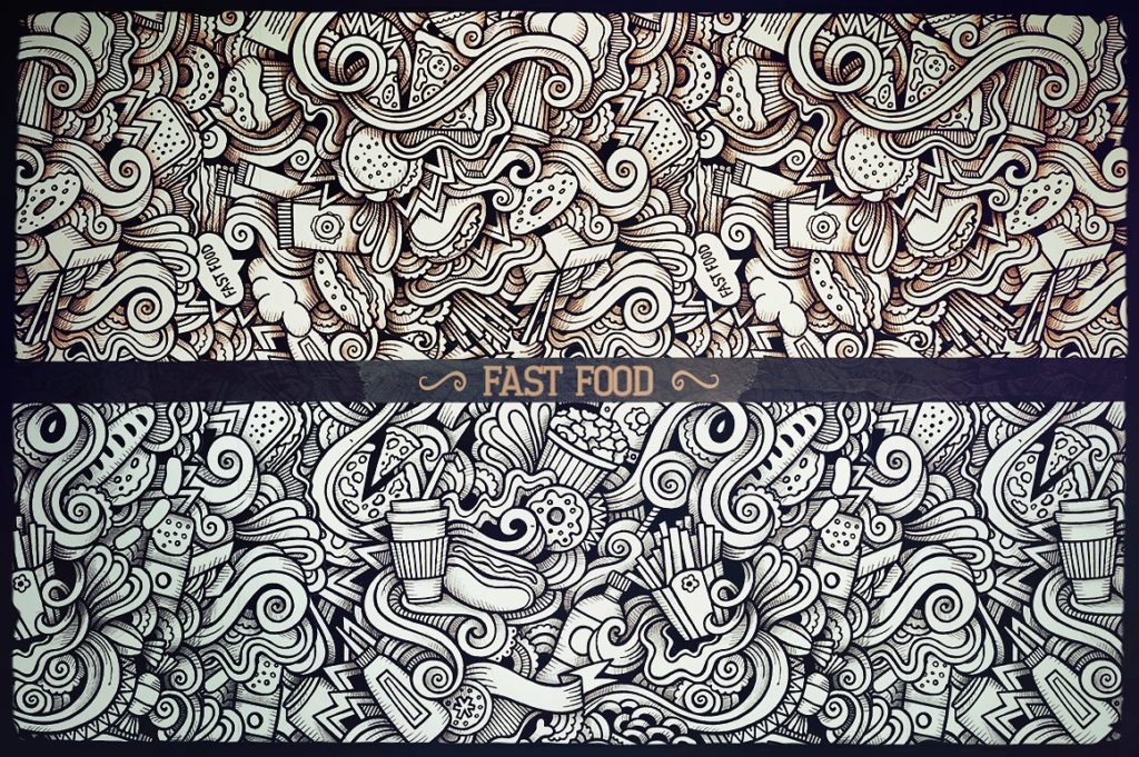 36款图形手绘涂鸦无缝背景模式[eps,jpg]插图(10)