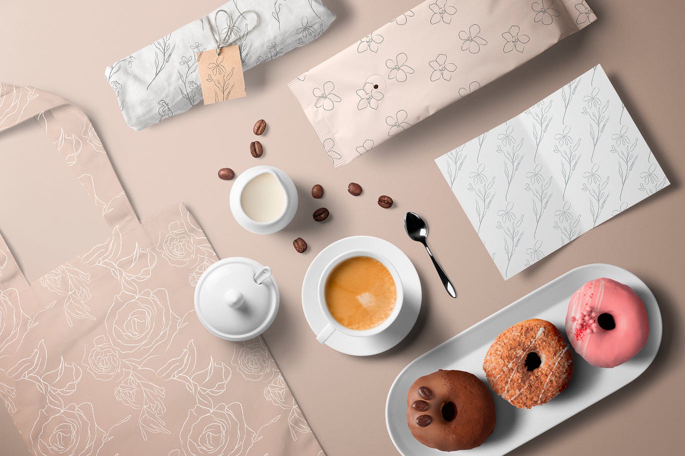 线绘花卉手绘图案超级素材包[3GB] Line Drawing Floral Patterns ~ EPS, SVG, PAT, PNG插图(1)