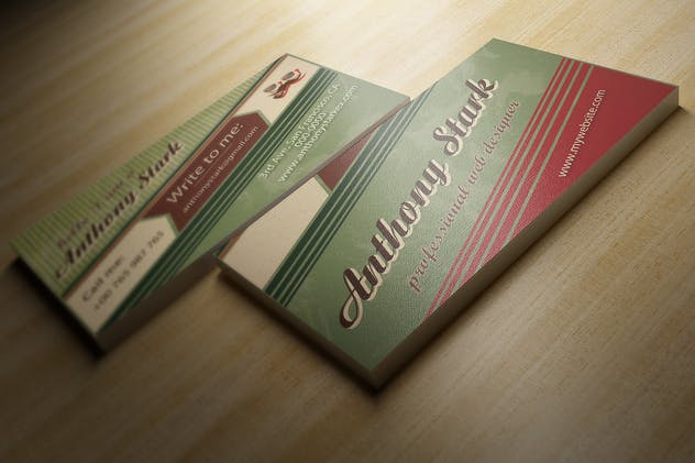 复古风格企业名片设计模板 Retro Business Card Design插图(2)