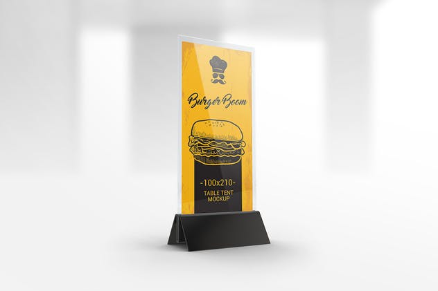 立式DL透明菜单/桌号样机模板 DL Menu Holder Table Tent Mockups插图(1)