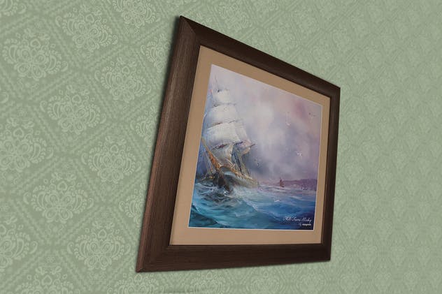 复古艺术作品画框样机 Perspective Frame Mockups插图(5)