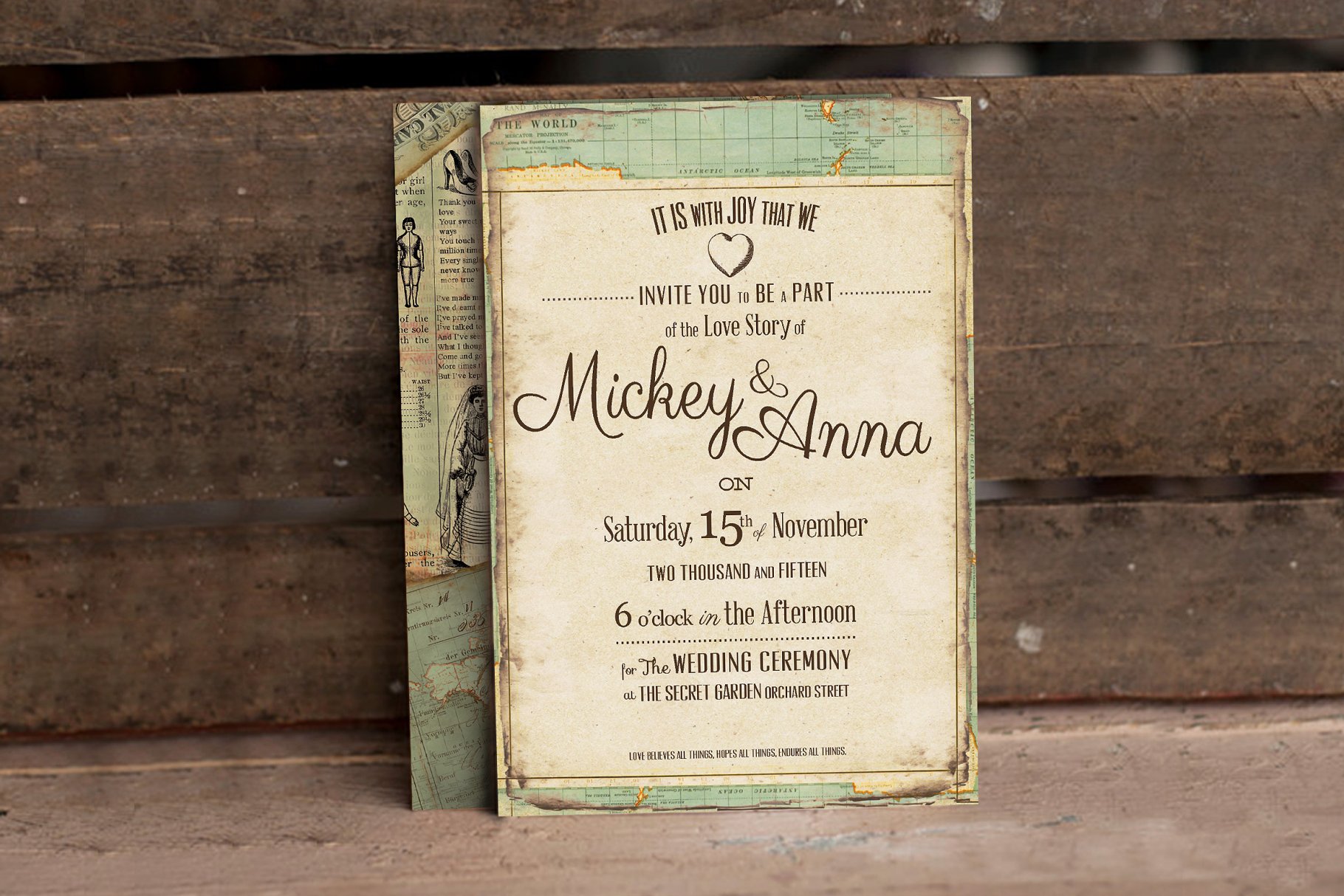 复古旅行婚礼设计模板合集 Vintage Journey Wedding Suite插图(1)