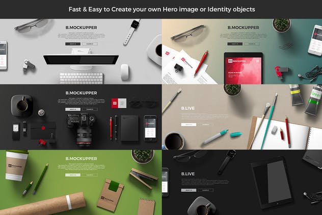 超级等距场景样机模板[100+电子设备/包装/纸张/文具物体] Mockupper Isometric插图(3)