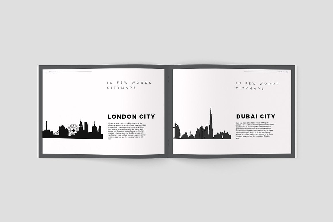 创意极简的黑白色调杂志手册模板下载[indd]插图(35)