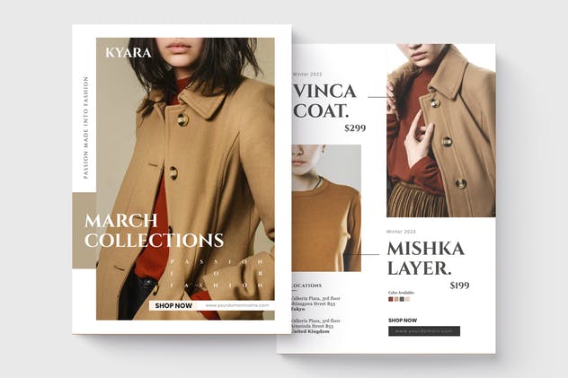 时尚服饰折扣促销广告海报传单模板 Fashion Flyer插图(1)