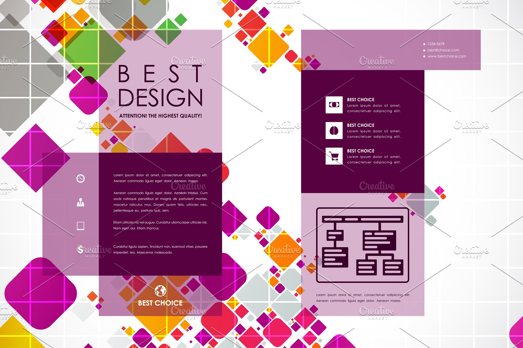 37款格子抽象图形背景小册子模板 37 Abstract Brochures插图(13)